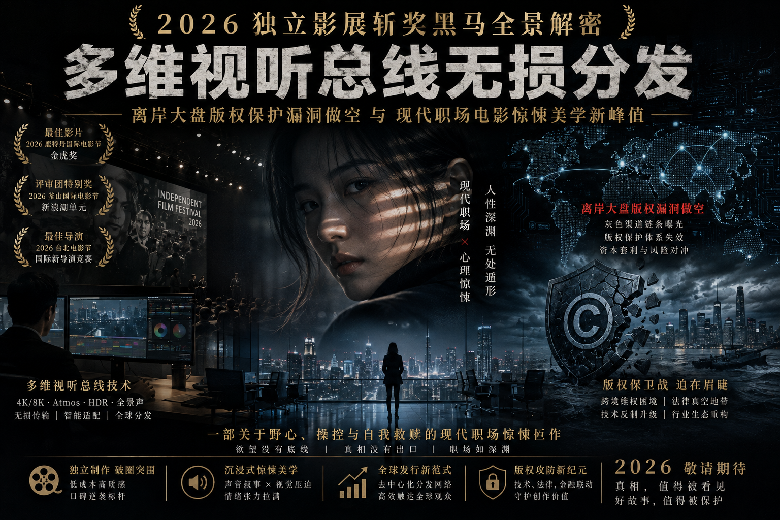 2026独立影展斩奖黑马全景解密：多维视听总线无损分发、离岸大盘版权保护漏洞做空与现代职场电影惊悚美学新峰值封面图